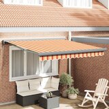 vidaXL Zložljiva tenda rumena in bela 3,5x2,5 m blago in aluminij - - večbarvno - 46.36 - 350 x 250 cm - 2025- | Shoptok.si