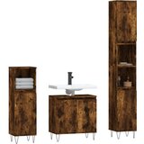  3-dijelni set kupaonskih ormarića boja dimljenog hrasta drveni | shoptok.hr