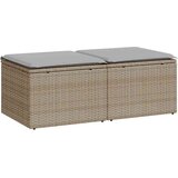 Maison Chic Seti vrtnega pohištva - Vrtna garnitura - Vrtni pohištvo set z blazinami 2-delna bež ratan/akacija, (21797311) | Shoptok.si