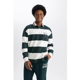 Defacto Boxy Fit Polo Collar Striped Polo T-Shirt Cene