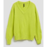 Marisse Lime V-Neck Sweater | shoptok.hr