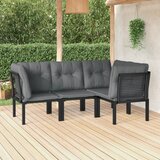 Maison Chic Seti vrtnega pohištva - Vrtna garnitura - Vrtni pohištvo set 4-delna črn in siv poli ratan, (21811071) | Shoptok.si
