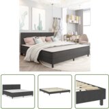 The Living Store Boxspring postelja temno siva iz blaga 200x200 cm - Boxspring Postelja, (21737276) | Shoptok.si