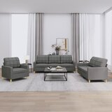 vidaXL 3-dijelni set sofa s jastucima tamnosivi od tkanine Cene
