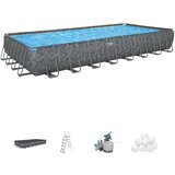 Bestway Bazen sa čeličnim okvirom APX 365 (Siva, 30.045 l, 956 x 488 x 132 cm) | shoptok.hr