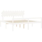 za starije s uzglavljem bijeli 200x200 cm masivnog drva | shoptok.hr