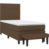  Box spring postelja z vzmetnico temno rjava 80x200 cm blago, (20900624) | Shoptok.si