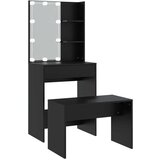  Set toaletnog stolića LED crni od konstruiranog drva | shoptok.hr
