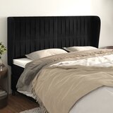 vidaXL Vzglavje z ušesi črn 183x23x118/128 cm žamet Cene