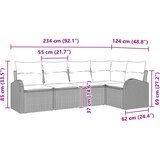 Sjedeća garnitura za vrt 5 kom. Smeđa poliratan 234 x 124 x 85 cm | Shoptok.si
