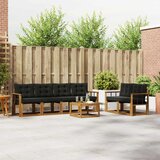  Set vanjskih sofa 7 kom. Prirodna i crna | shoptok.hr