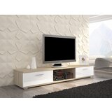 TV regal SELLA (razline barve)-Sonoma hrast/bela, visoki sijaj Cene
