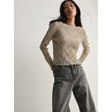 Reserved nabrana bluza iz džersija - ebenovina | Shoptok.si