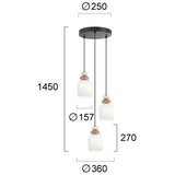  Luster na sajli HILDA 3xE14/40W/230V crna/smeđa | Eponuda.com