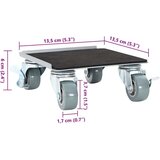 vidaXL Pohištveni valjčki 4 kosi z dvigalom 13,5x13,5x6 cm jeklo 1300 kg | Shoptok.si