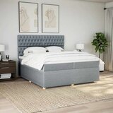  Krevet s oprugama i madracem svjetlosivi 200 x 200cm od tkanine | shoptok.hr