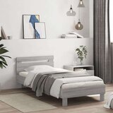 vidaXL Posteljni okvir z vzglavjem siva sonoma 90x200 cm inž. les | Shoptok.si