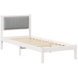  Krevetni okvir s tapiciranim uzglavljem Svijetlo siva Bijela 75 x 190 cm | shoptok.hr