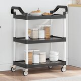vidaXL Kolica s 3 razine crna 81 x 41 x 92 cm aluminijska | shoptok.hr