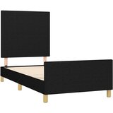  Posteljni okvir z vzglavjem črn 90x190 cm blago, (20795119) | Shoptok.si