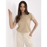 BASIC Feel Good T-shirt-CLM-TS-1640.87-beige | Shoptok.si