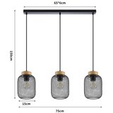  Brilagi - Visilica na sajli BASKLITE 3xE27/15W/230V drvo/crna | Eponuda.com