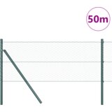 vidaXL Heksa ograja Zelena 0.6x50 m Jeklo, Ograjni stebri 13 kosov Zeleni Ø32 mm 100 cm Galvanizirano Jeklo | Shoptok.si