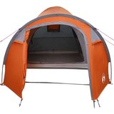 vidaXL Šotor z dome s streho s shranjevanjem Siva in oranžna 384 x 254 x 170 cm | Shoptok.si