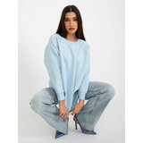 Fashion Hunters Light blue basic hoodie Cene