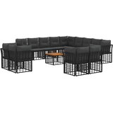  Set vanjskih sofa 14 kom. Crna i tamno siva Poliester | shoptok.hr
