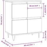 vidaXL Komoda dimljeni hrast 60x35x70 cm inženirski les | Shoptok.si
