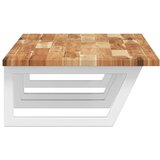  Zidna polica za umivaonik od čelika i masivnog bagremovog drva Smeđa 120 x 50 x 2 cm | Shoptok.si