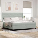 Box Spring Krevet s Madracem Svjetlosiva 200x200 cm Baršun | shoptok.hr