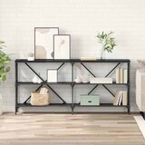 vidaXL Konzolna stolica s policom Crni hrast 160 x 30 x 75 cm | shoptok.hr