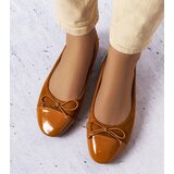 Gemre Brown ballet flats with a patent toe Simard | shoptok.hr