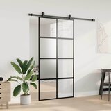  Klizna vrata s priborom crna 102,5 x 205 cm kaljeno staklo | shoptok.hr