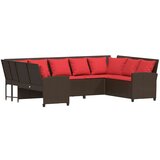 Maison Chic Vrtni kavč - Zunanji kavč z blazinami rjav poli ratan, (22043743) Cene