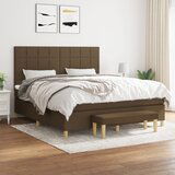  The Living Store Box spring postelja z vzmetnico temno rjava 160x200 cm blago - Box Spring Postelja, (21454127) | Shoptok.si