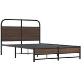 vidaXL Posteljni okvir brez vzmetnice 120x200 cm rjav hrast inž. les | Shoptok.si