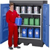 eurokraft pro PE-odlagališče za nevarne snovi, z vrati, za majhne posode, prestrezna prostornina 250 l | Shoptok.si