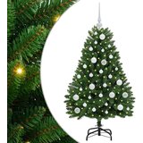 vidaXL Umestno božično drevo z LED lučmi Zelena 120 cm PVC in kovina | Shoptok.si