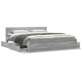  Okvir za krevet s uzglavljem boja hrasta 200x200 cm drveni Siva 200 x 200 cm | shoptok.hr