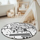 Mila Home Črno-bela pralna otroška igralna preproga ø120 cm In My Town – | Shoptok.si