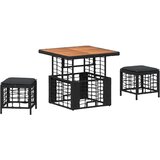  Komplet za jedilnico v vrtu z blazino 3 pcs Črna in siva, (5000270512) | Shoptok.si