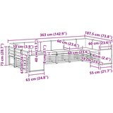  Set vanjskih sofa 7 kom. Prirodna i svjetlosiva | shoptok.hr