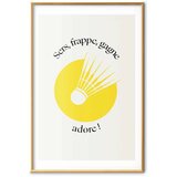  Plakat - Shuttlecock Against the Yellow Sun 60x90 Zlatni okvir s margom | shoptok.hr