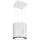 Klarstein Tron Ambience, otočna kuhinjska napa, Ø 40 cm, recirkulacija 521 m³/h, LED, bijela | shoptok.hr