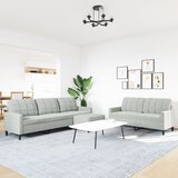  3-dijelni set sofa s jastucima svjetlosivi baršunasti | shoptok.hr
