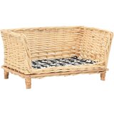 vidaXL Košara za pse s jastukom 50 x 33 x 30 cm od prirodne vrbe Cijene