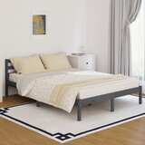 vidaXL posteljni okvir iz trdne borovine 140x200 cm siv | Shoptok.si